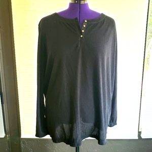 Super Soft Black Ribbed Velvety Top Size 3X